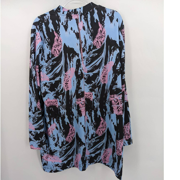 Crooked Tongues Blue Pink Black Long Sleeve Mini Dress XL - Picture 3 of 6